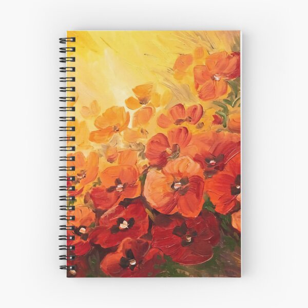 Item preview, Fiery poppy flowers painting, wall art designed and sold by clon-dot-net.