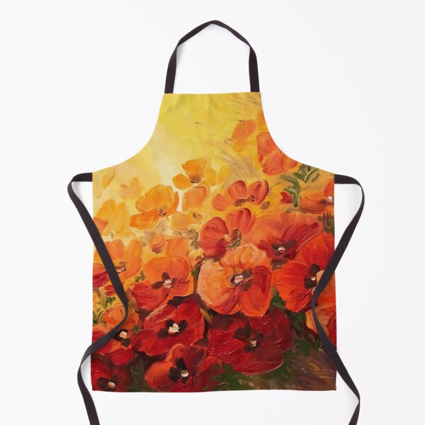 Item preview, Fiery poppy flowers painting, wall art designed and sold by clon-dot-net.