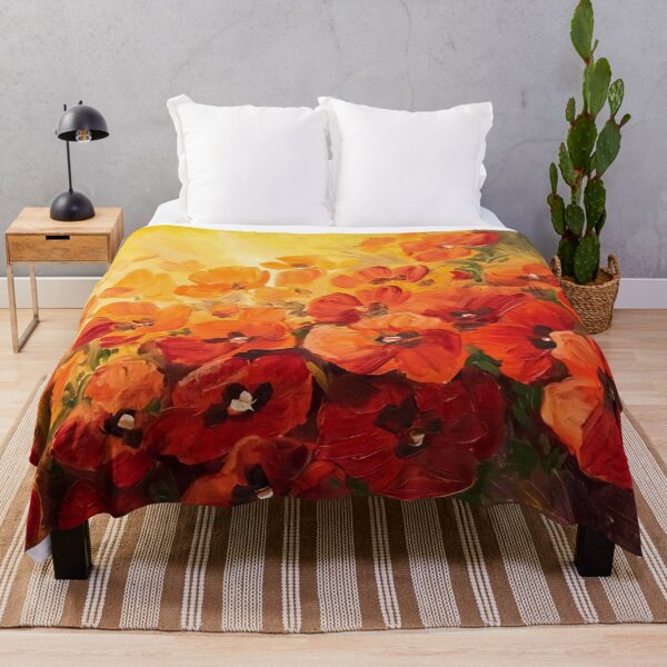Item preview, Pintura de flores de amapola ardiente, arte de pared designed and sold by clon-dot-net.