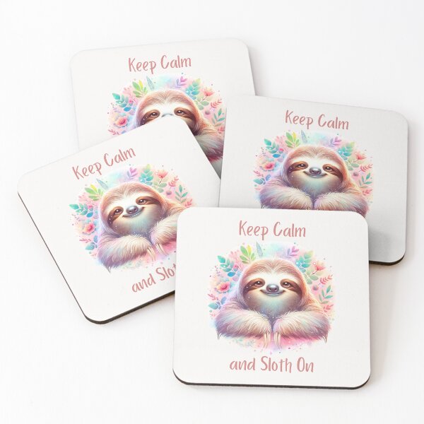 Item preview, Cute Sloth Over Flower Backdrop designed and sold by NAFDesigns.