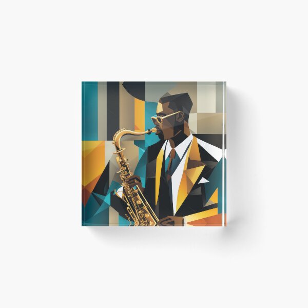 Item preview, Abstract music, saxophone cubic designed and sold by Wallisart.
