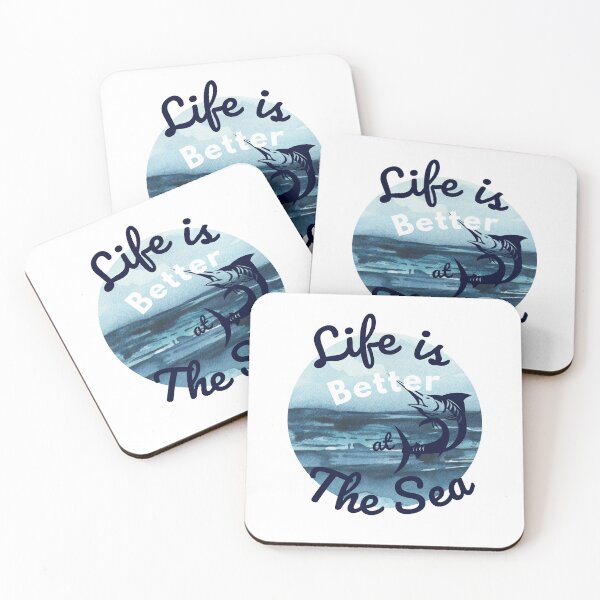 Item preview, Life is Better at the Sea. Fun fishing art. designed and sold by Verle-art.