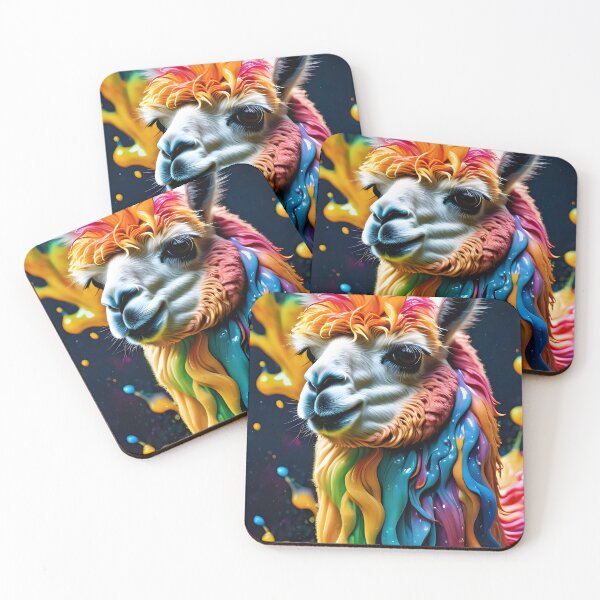 Artikelvorschau, Cute Rainbow Alpaca Paint Splash entworfen und verkauft von TheArtOfPat.
