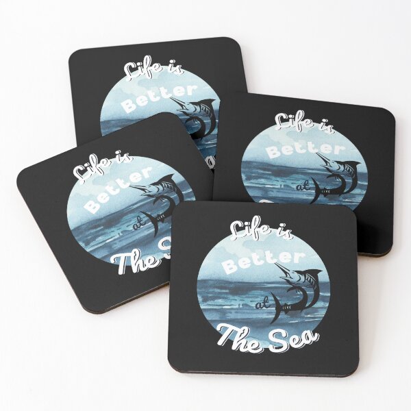 Item preview, Life is Better at the Sea. Fun fishing art. designed and sold by Verle-art.
