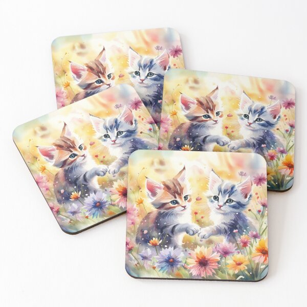 Item preview, Kittens in the Summer Flower Garden designed and sold by Simplybe1.