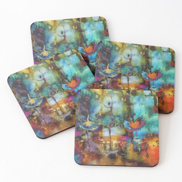 Item preview, Colorful abstraction with dancing ballerinas painting designed and sold by clon-dot-net.