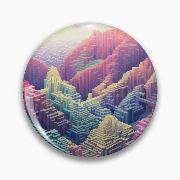 Item preview, Multicolor pixelated dreamscape landscape designed and sold by TheMoxieHouse.