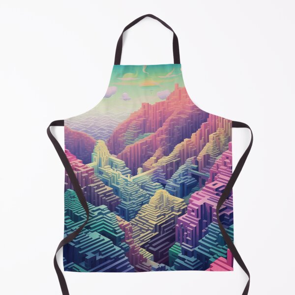 Item preview, Multicolor pixelated dreamscape landscape designed and sold by TheMoxieHouse.