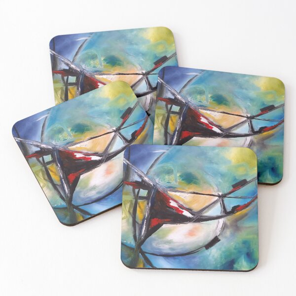 Item preview, Intense colorful abstraction in blue and yellow painting designed and sold by clon-dot-net.