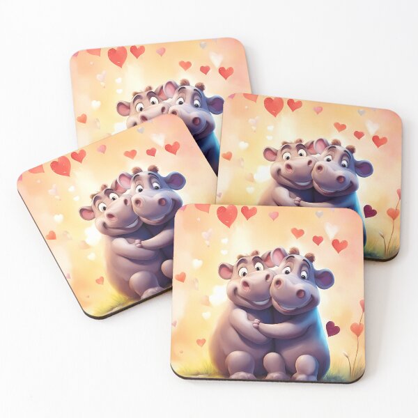 Item preview, Couple of hippos in love designed and sold by MagicAtlasArt.