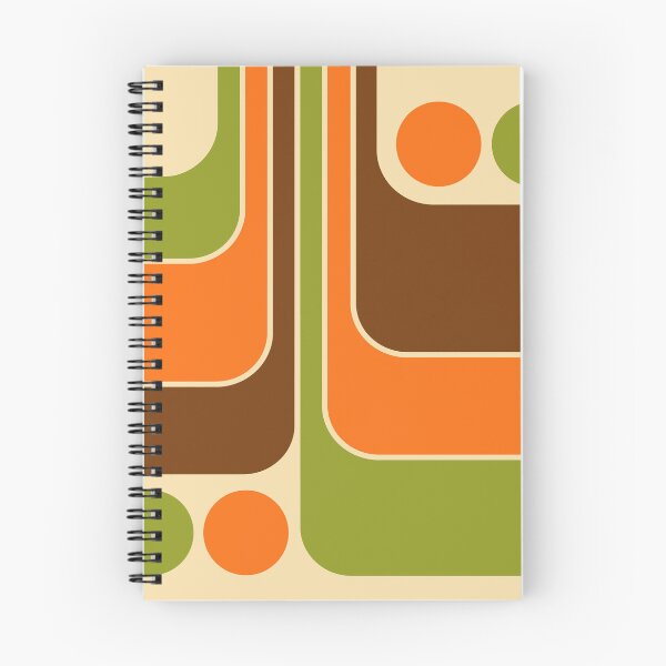Item preview, Retro Mod 1970s Geometric Stripes Orange Brown and Green designed and sold by tonymagnerart.