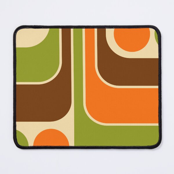 Item preview, Retro Mod 1970s Geometric Stripes Orange Brown and Green designed and sold by tonymagnerart.