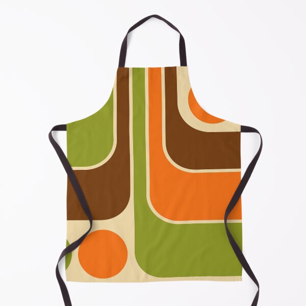 Item preview, Retro Mod 1970s Geometric Stripes Orange Brown and Green designed and sold by tonymagnerart.