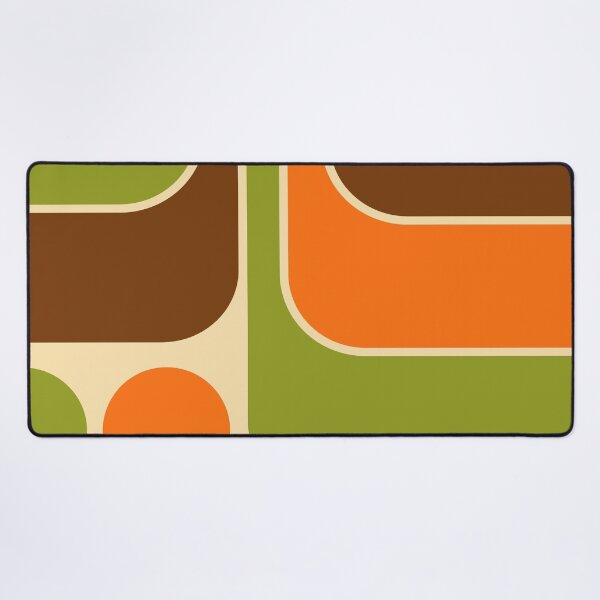 Item preview, Retro Mod 1970s Geometric Stripes Orange Brown and Green designed and sold by tonymagnerart.