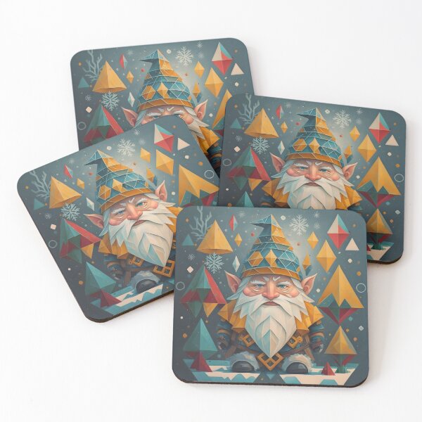 Item preview, Abstract Winter Yellow Geometric Gnome designed and sold by DragonRealms.