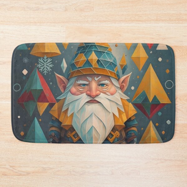 Item preview, Abstract Winter Yellow Geometric Gnome designed and sold by DragonRealms.