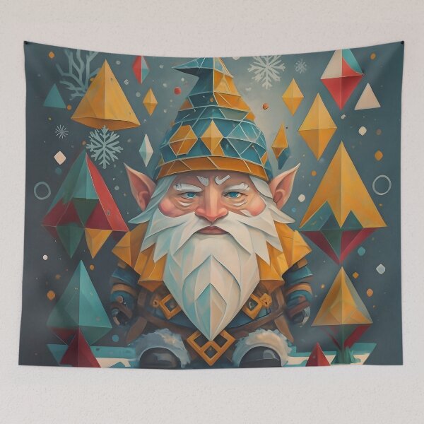 Item preview, Abstract Winter Yellow Geometric Gnome designed and sold by DragonRealms.