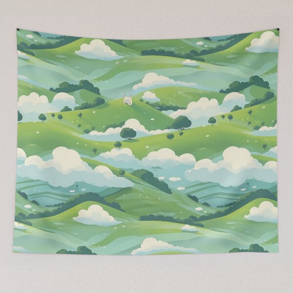 Item preview, Cute Hillside Meadow #1     designed and sold by CareToCanvas.