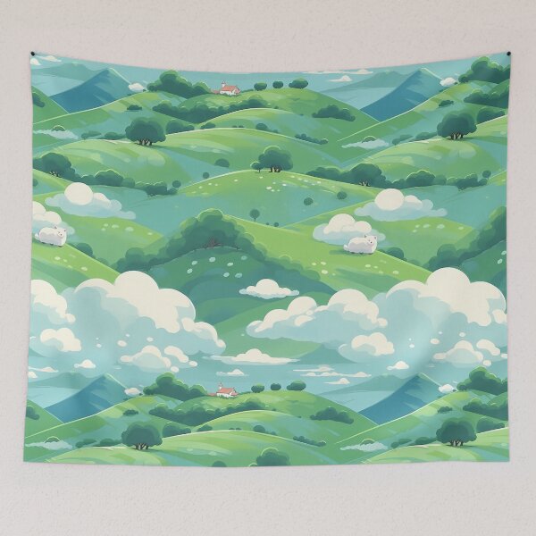 Item preview, Cute Hillside Meadow #2 designed and sold by CareToCanvas.