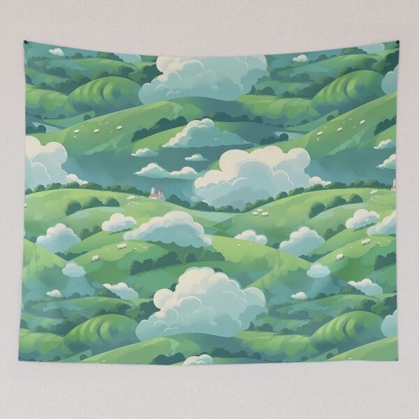 Item preview, Cute Hillside Meadow #3 designed and sold by CareToCanvas.