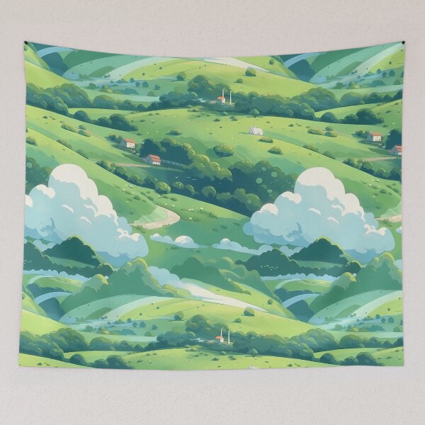 Item preview, Cute Hillside Meadow #5 designed and sold by CareToCanvas.