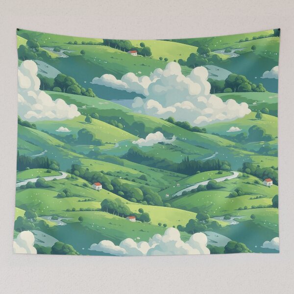 Item preview, Cute Hillside Meadow #6 designed and sold by CareToCanvas.