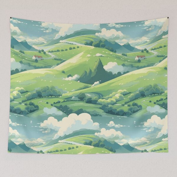 Item preview, Cute Hillside Meadow #8 designed and sold by CareToCanvas.