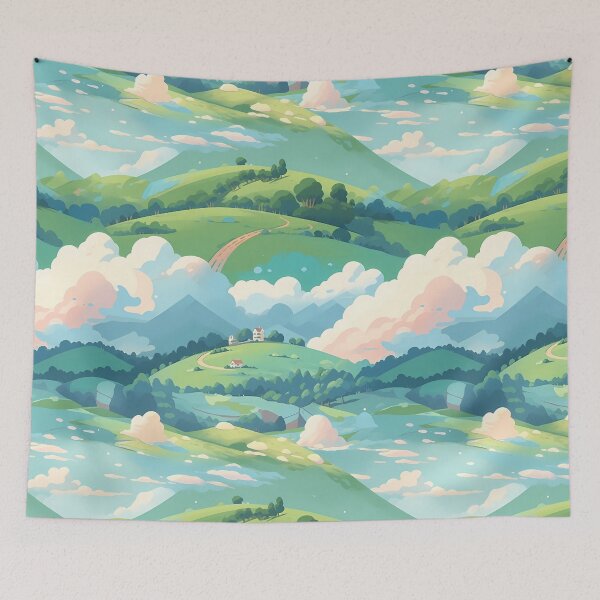 Item preview, Cute Hillside Meadow #9 designed and sold by CareToCanvas.