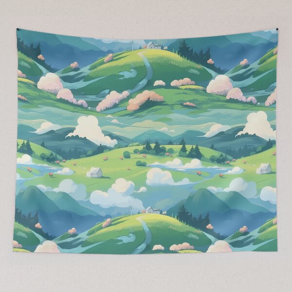 Item preview, Cute Hillside Meadow #10 designed and sold by CareToCanvas.