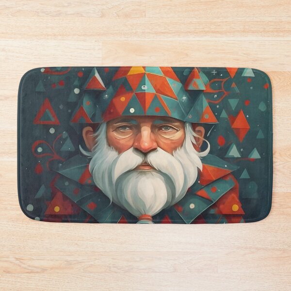 Item preview, Abstract Winter Red Geometric Gnome designed and sold by DragonRealms.