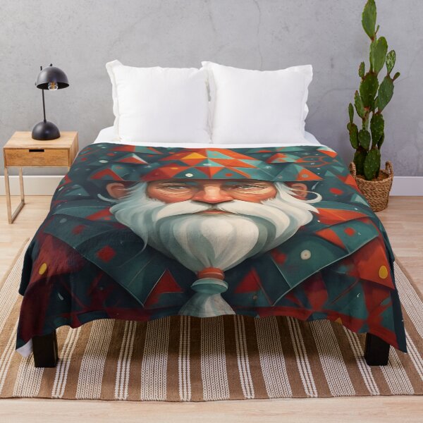 Item preview, Abstract Winter Red Geometric Gnome designed and sold by DragonRealms.