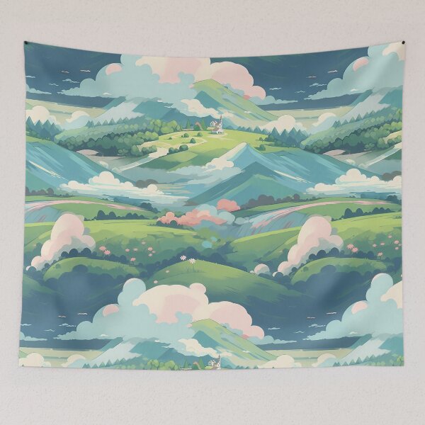 Item preview, Cute Hillside Meadow #11 designed and sold by CareToCanvas.