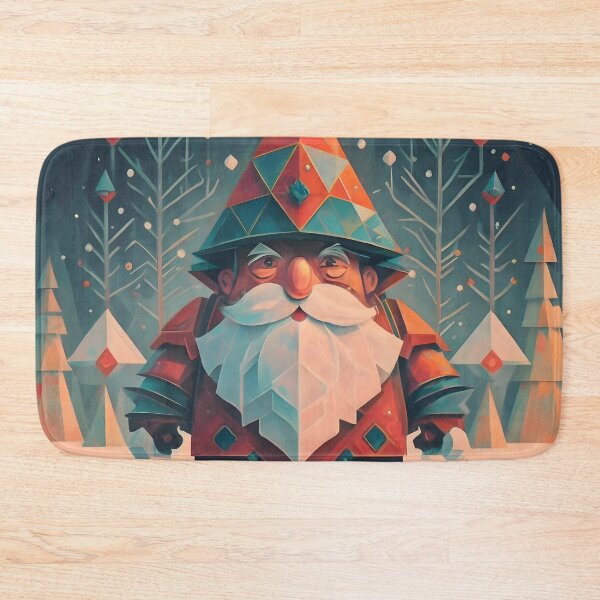 Item preview, Abstract Winter Red Geometric Gnome designed and sold by DragonRealms.