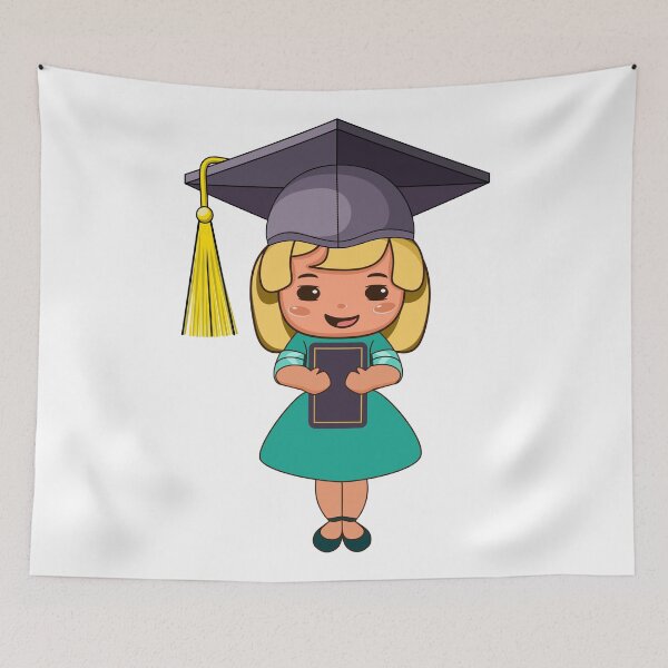 Item preview, Student in graduation cap with diploma designed and sold by Mashusha-art.