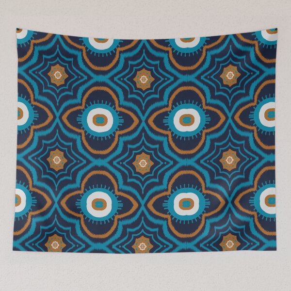 Item preview, Pattern seamless curve stripes on blue designed and sold by NarongStocker37.