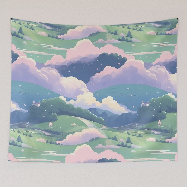 Item preview, Cute Hillside Meadow #14 designed and sold by CareToCanvas.