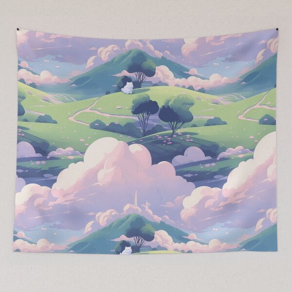 Item preview, Cute Hillside Meadow #15 designed and sold by CareToCanvas.