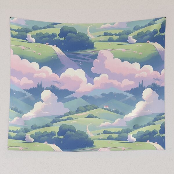 Item preview, Cute Hillside Meadow #16 designed and sold by CareToCanvas.
