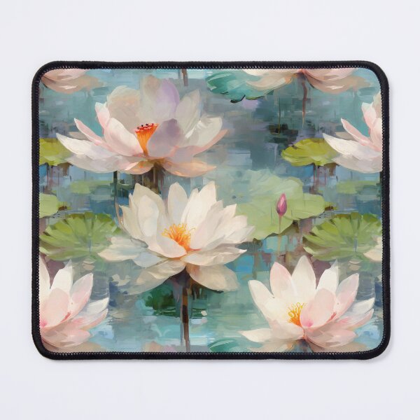 Aperçu de l'œuvre Lotus Bloom - motif floral inspiré de l'impressionnisme créée et vendue par HAL2501.