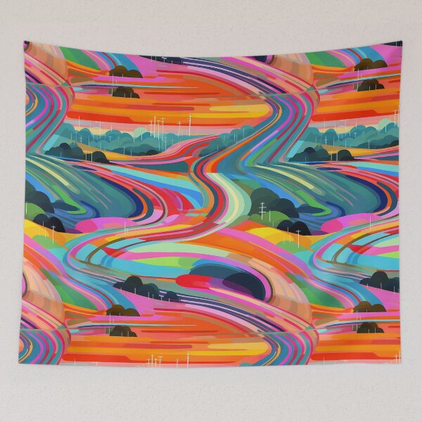 Item preview, Rainbow Roads Abstract Art #1 designed and sold by CareToCanvas.