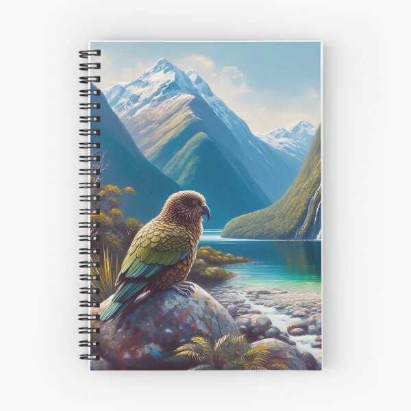 Item preview, New Zealand Kea with the Milford Sound in the background designed and sold by Kathysartroom.