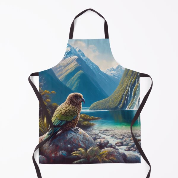 Item preview, New Zealand Kea with the Milford Sound in the background designed and sold by Kathysartroom.