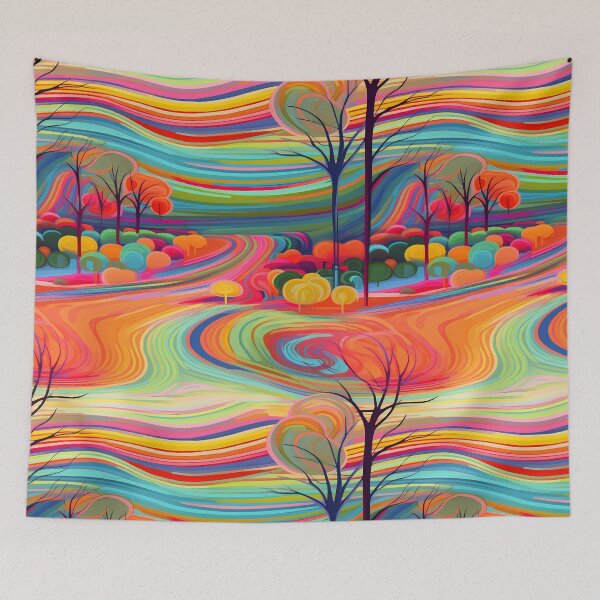 Item preview, Rainbow Roads Abstract Art #3 designed and sold by CareToCanvas.