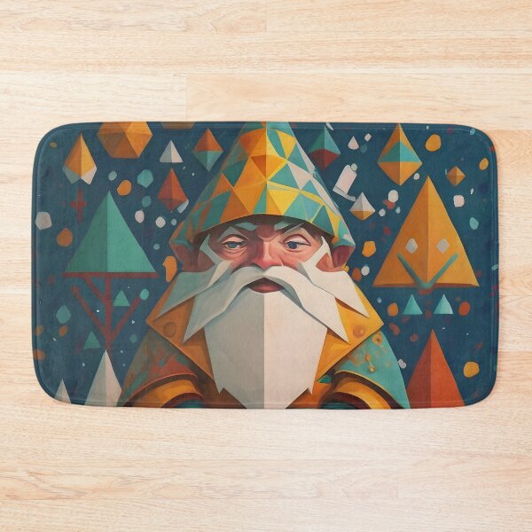 Item preview, Abstract Winter Green Geometric Gnome designed and sold by DragonRealms.