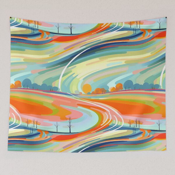 Item preview, Rainbow Roads Abstract Art #4 designed and sold by CareToCanvas.