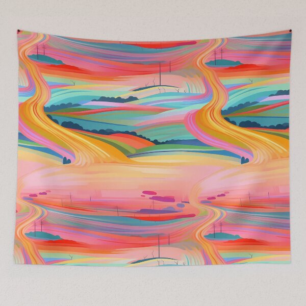Item preview, Rainbow Roads Abstract Art #6 designed and sold by CareToCanvas.