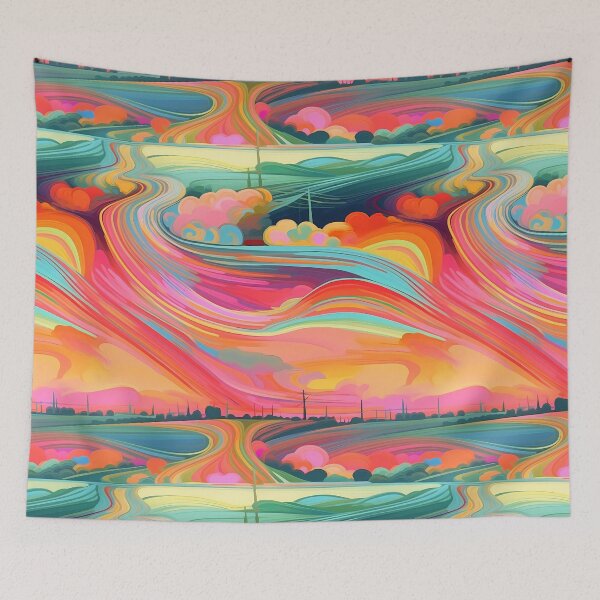 Item preview, Rainbow Roads Abstract Art #8 designed and sold by CareToCanvas.