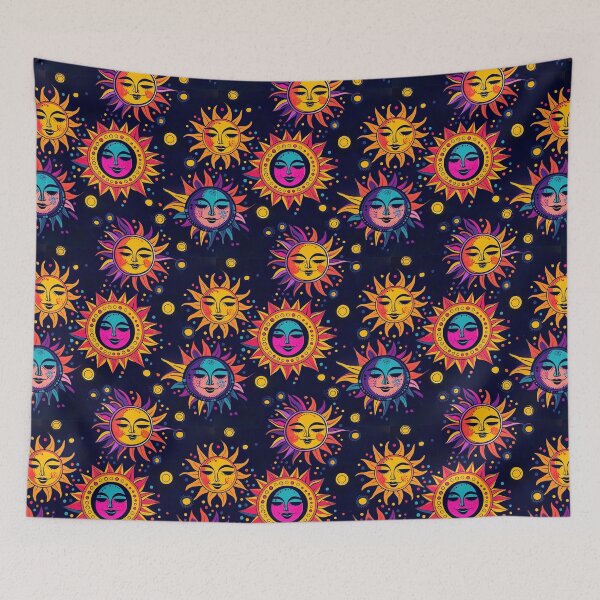 Item preview, Whimsical Smiling Suns Pattern  designed and sold by Driftwood Spirits.