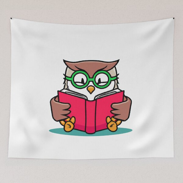 Item preview, Cute Owl Reading - Funny Reading Owl Art Men Women Kids Bookworm Book Lovers  designed and sold by Wiss2Arts.