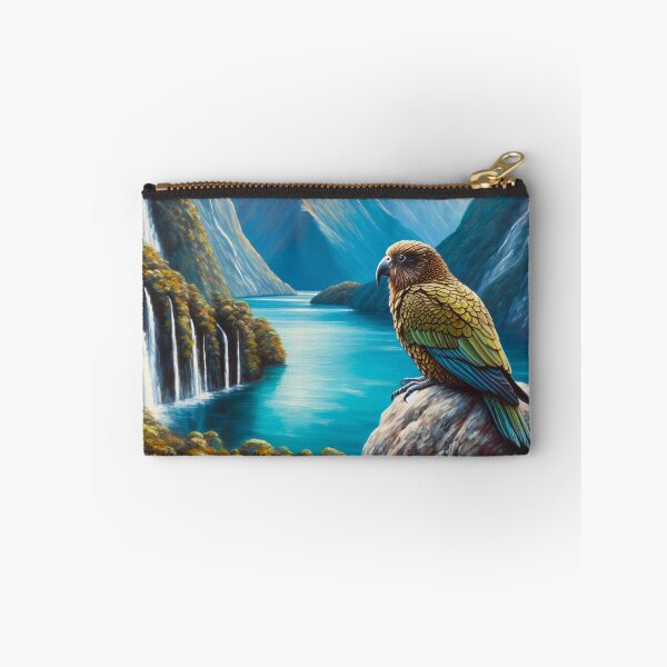 Item preview, New Zealand Kea with the Milford Sound in the background designed and sold by Kathysartroom.